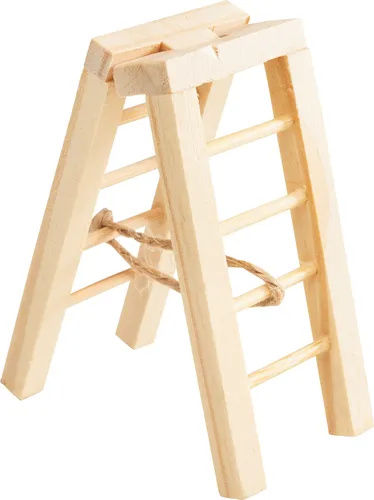 Miniatur Stehleiter, 2,4 x 3,5 x 7,5 cm, Natur