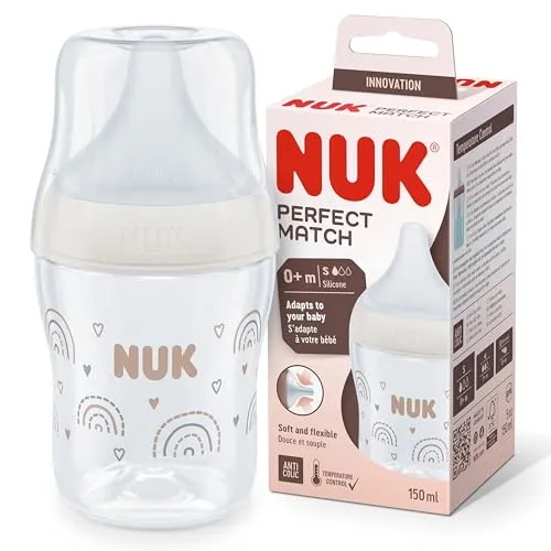 NUK Perfect Match Babyflasche 150 ml | Ab 0 Monate | BPA-frei | Anti-Colic | Silikontrinksauger