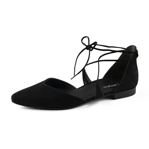 Paul Green Damen Ballerinas - Klassisch elegante Slip-Ons in Schwarz - Hausschuhe mit flacher TPU-Sohle und hochwertigem Leder, ideal für stilvolle Anlässe und den Alltag.