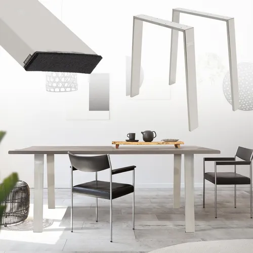 ML-Design 2er Set Tischbeine Loft, 75x72 cm aus Edelstahl - Tischbeine im Industrial-Look, stabil und vielseitig einsetzbar, ideal für DIY-Projekte und verschiedene Tischplatten. Perfekt für Küche, Wohnzimmer und Büro.