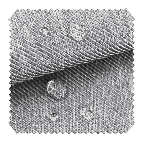 novely® Oxford 350D Outdoor-Stoff im Leinen-Look - Mélange Polsterstoff - Wasserabweisende Meterware 1lfm | Farbe: 97 Kiesgrau