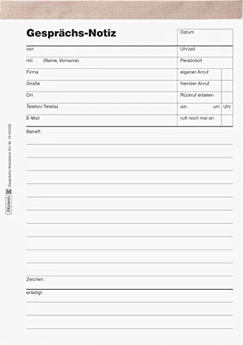 Baier & Schneider BRUNNEN Gesprächsnotizblock A5 50Bl