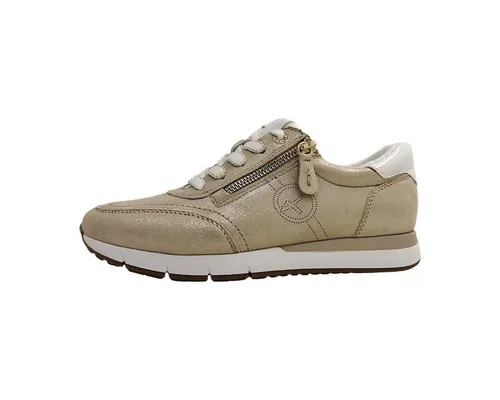 Tamaris Comfort Damen Sneaker flach mit Reißverschluss, Beige Glam - Damen-Sneaker mit herausnehmbarer Einlegesohle für individuellen Komfort und sportliches Design, ideal für den Alltag.