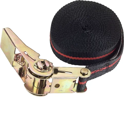 KERBL Zurrgurt 5 m x 25 mm, 1-teilig, Ratsche, schwarz, 37107 000000000000708061