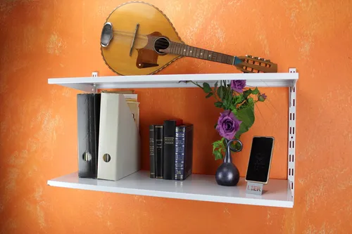 DIY Element System REGAL-SET OFFICE 3 - Flexibles Regalsystem für enge Räume - Kategorie: Regale. Vielseitig einsetzbar mit abwaschbaren Stahlfachböden, ideal für Büro, Keller oder Garage. Hohe Tragkraft für schwere Gegenstände, Made in Germany.