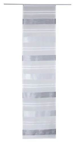 Schiebegardine Flächenvorhang KIRA, Weiß, 60 cm x 245 cm - Gardinen mit elegantem Querstreifen-Design, transparent und waschbar bei 30 °C, ideal für stilvolle Raumgestaltung.
