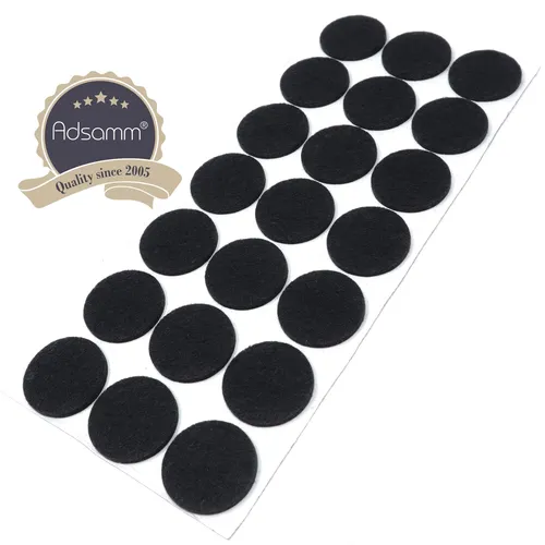 Adsamm® / 21 x selbstklebende Filzgleiter / Schwarz / Ø 30 mm / rund / 3.5 mm...