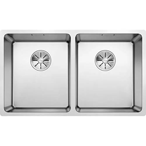 Blanco Andano 340/340-U Unterbauspüle - Sanitäranlagen & Zubehör, elegante 2-Becken Unterbauspüle aus Edelstahl, ideal für moderne Küchen und hohe Funktionalität