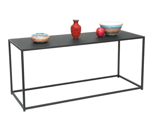 DanDiBo Couchtisch Schwarz Metall 110x50x40 cm - Beistelltisch fürs Wohnzimmer, robust und langlebig aus pulverbeschichtetem Metall, ideal für modernes Wohnen mit großzügiger Ablagefläche für Dekoration und Snacks.