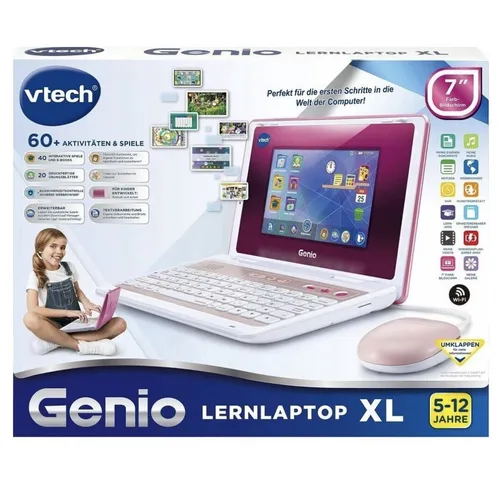 Vtech Genio Lernlaptop XL pink – Interaktiver Lerncomputer für Kinder