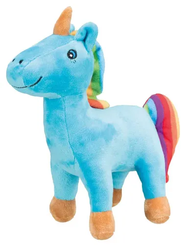 Trixie Einhorn Plüschtier 25 cm - Niedliches Tierspielzeug mit Sound, weich und ideal für Hunde zum Spielen und Kuscheln