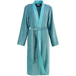 Cawö Damen Bademantel Kimono türkis Gr. 42 - Bademäntel, stylischer Kimono-Bademantel in frischem Türkis, ideal für Saunabesuche und entspannte Stunden zu Hause.
