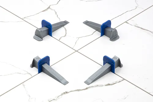 HexPro Fliesen Nivelliersystem 1mm 1,5mm 2mm Laschen, Fliesenstärke bis 15mm Fliesenkeile, Verlegehilfe Set (1000 Zuglaschen 1mm) Fliesenleger Werkzeug