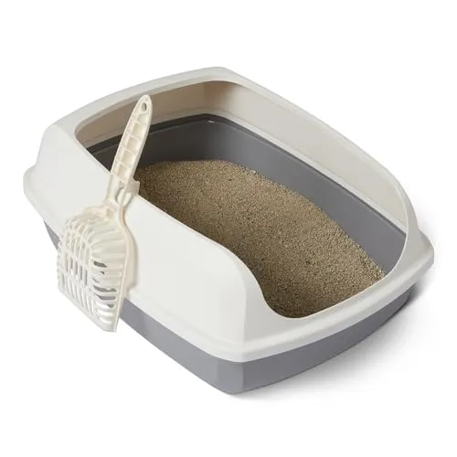 Amazon Basics Katzentoilette Groß Weiß Grau