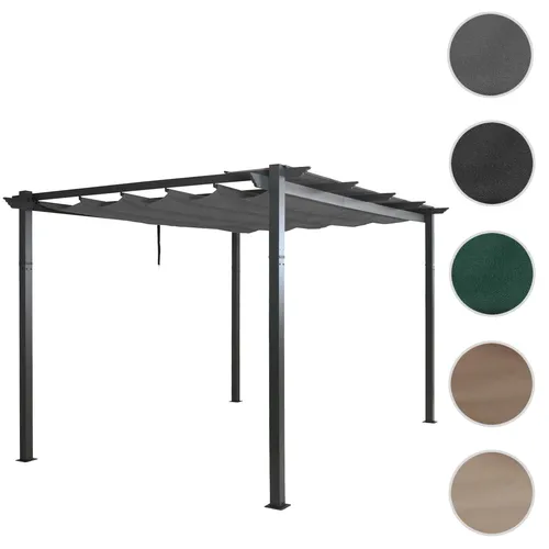 Aluminium Pergola HWC-N93 - Stabiler Gartenpavillon mit Schiebedach - Pavillons - Genießen Sie wetterfeste Entspannung im Garten mit UV50+ Schutz und stufenlos regulierbarem Schiebedach für optimale Lichtverhältnisse.