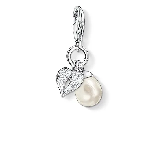 Thomas Sabo Charm-Anhänger Perle mit Herz Flügel aus 925 Sterling Silber