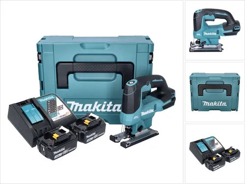 Makita DJV 184 RFJ Pendelhub Stichsäge 18 V mit 2 Akkus - Sägen - Leistungsstarke Akku-Stichsäge mit bürstenlosem Motor, ideal für präzises Schneiden von Holz, Kunststoff und Metall. Inklusive 2x 3,0 Ah Akkus für maximale Flexibilität.