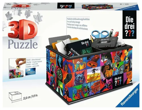 Ravensburger 3D Puzzle 11589 - Aufbewahrungsbox Die DREI ??? - 3D-Puzzle für echte 