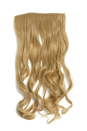 Haarteil Clip-in Extension 5 Clips Breit wellig gewellt Blond Goldblond 50 cm
