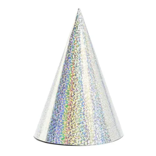 Party-Hütchen 6er-Pack Holografie für Karneval, Fasching, Silvester, Geburtstag