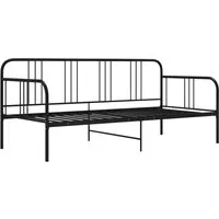 vidaXL Schlafsofa Bettgestell Schwarz Metall 90x200 cm von vidaXL