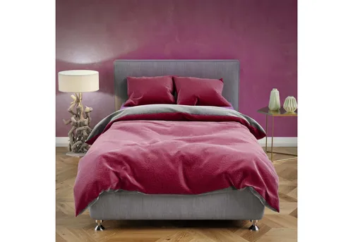 Buymax Bettwäsche Teddy Plüsch Bettbezug Set, Teddy, 2 teilig, 155x220 cm, Bettwäsche kuschelig warm für Winter, uni, Wendebettwäsche
