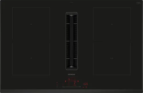 SIEMENS Kochfeld mit Dunstabzug ED851HQ26E - Kochfeld mit integrierter Dunstabzugshaube, Energieeffizienzklasse B, ideal für platzsparendes Kochen und effiziente Lüftung.