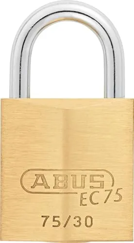 ABUS Vorhängeschloss EC 75/30 mit 2 Schlüsseln - kleines Hangschloss mit Wendeschlüsseltechnologie für Spind, Kellertür, Schuppen- oder Schranktür - Schlosskörperbreite 30 mm, Messing