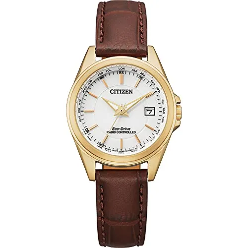 CITIZEN Damen Analog Quarz Uhr EC1183-16A - Elegante Damen Armbanduhr mit Eco Drive, 10 bar Wasserdichtigkeit und edlem Lederarmband. Ideal für stilbewusste Frauen.