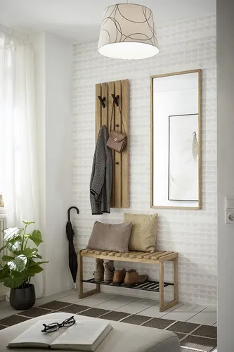 möbelando Garderoben-Set BANTRY, (3-St), in naturfarben, Eiche massiv geölt - 88x45x30cm (BxHxT)
