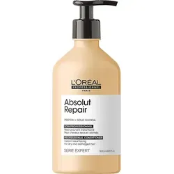 L'Oréal Professionnel Série Expert Absolut Repair Gold Conditioner 500 ml - Haarspülung für stark geschädigtes Haar, angereichert mit goldenem Quinoa und Weizenprotein für intensive Regeneration und seidigen Glanz. Ideal für sofortige Feuchtigkeitszufuhr und verbesserte Kämmbarkeit.
