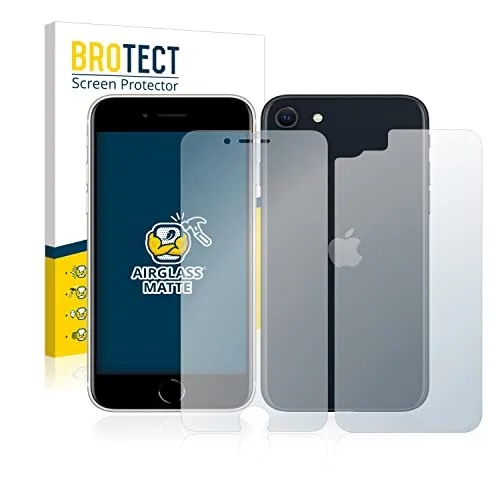 BROTECT Entspiegelungs Schutzglas für Apple iPhone SE 3 2022 (Display+Rückseite) Schutzfolie Panzer Folie Glas Matt [Kratzfest 9H, Anti-Reflex]