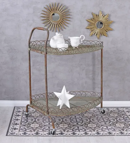 Hausbar Barwagen Servierwagen Beistelltisch auf Rädern Dinett Küchenwagen Metall