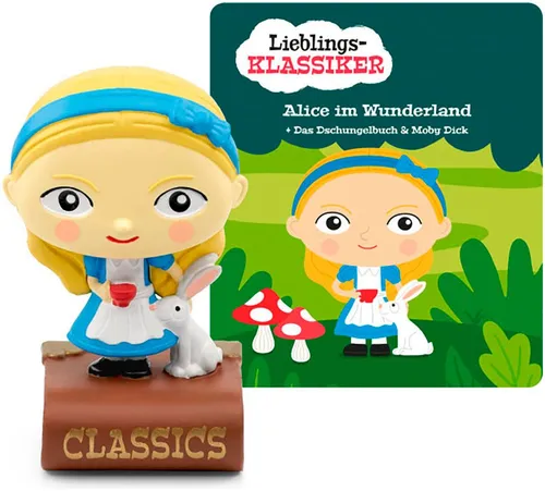 tonies Hörfiguren für Toniebox - Lieblings-Klassiker mit Alice im Wunderland, Moby Dick & Das Dschungelbuch, Hörbuchspaß für Kinder ab 4 Jahren, Spielzeit ca. 60 Minuten