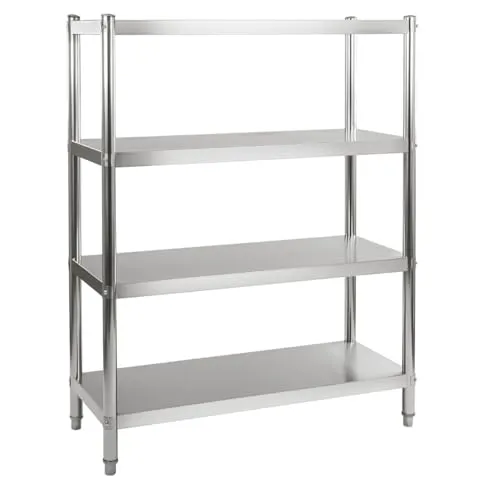 GastroHero Edelstahl Regal Basic 1200x500x1800 mm - Gastronomie Zubehör, hygienisches Wandregal aus robustem Chrom-Nickel-Stahl, ideal für optimale Lagerung und einfache Reinigung, hohe Tragkraft von ca. 70 kg pro Boden.