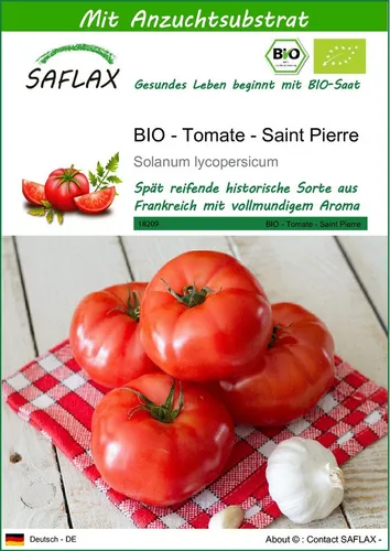 SAFLAX Gemüsesamen SAFLAX - Samen und Substrat - BIO - Tomate - Saint Pierre