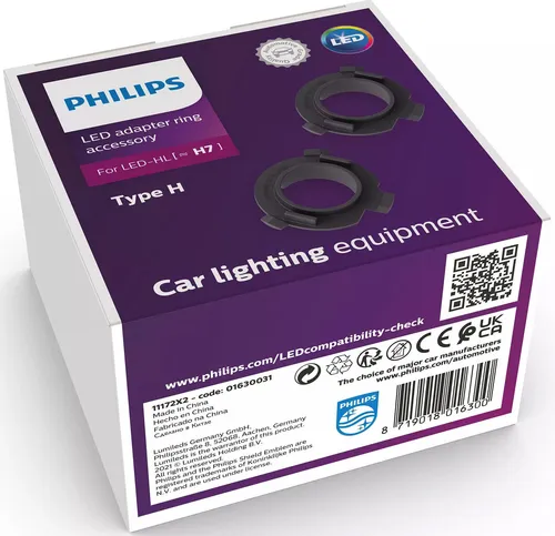 Philips Lampenfassung H7-LED 11172X2 - Adapterring für Hauptscheinwerfer, sorgt für optimale Lichtverteilung und verbesserte Sicht bei Nachtfahrten.