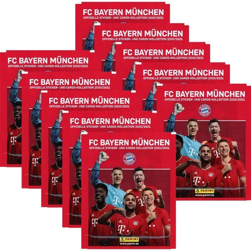 Panini - FC Bayern München - Sticker- und Cards-Kollektion 2020/2021 - 10 Tüten