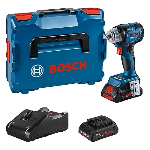 Bosch Akku-Schlagschrauber GDS 18V-330 HC - 330Nm, 18V 4,0Ah, inklusive 2 Akkus und Bluetooth-Modul, ideal für präzises Schrauben mit hohem Drehmoment