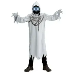 WIDMANN MILANO PARTY FASHION - Kinderkostüm Geist in Ketten - 3-teiliges Kinderkostüm für Halloween, inklusive Robe, Handschuhe und Maske mit leuchtenden Augen; perfekt für gruselige Kostümpartys!