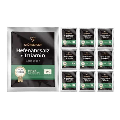 Grünberger HEFENÄHRSALZ + THIAMIN für die Weinherstellung Nährstoff Wein 10 x
