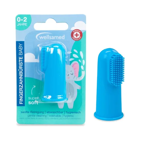 Wellsamed GmbH wellsamed wellsakids Fingerzahnbürste Baby, blau