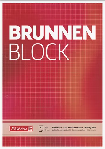 Brunnen Briefblock Schreibblock A4 kariert 50 Blatt 70g/m² 1052758