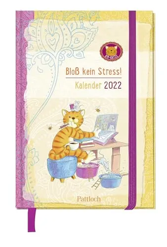Om-Katze: Bloß kein Stress! Taschenkalender 2022: Terminkalender, Wochenplaner mit Ferienterminen und Monatsübersichten