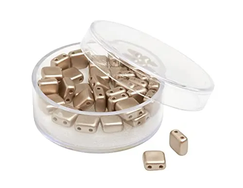 PRACHT Glasperle Quadratisch 35 Stück Set Glasperlen für Schmuck Basteln Ganzjährig geeignet Platin