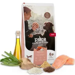 Mera Dog Pure Sensitive Lachs & Reis 12,5kg - Hundefutter für sensible Hunde mit nur einer tierischen Proteinquelle und einer Kohlenhydratquelle. Ideal für Allergiker, glutenfrei und hochbekömmlich.