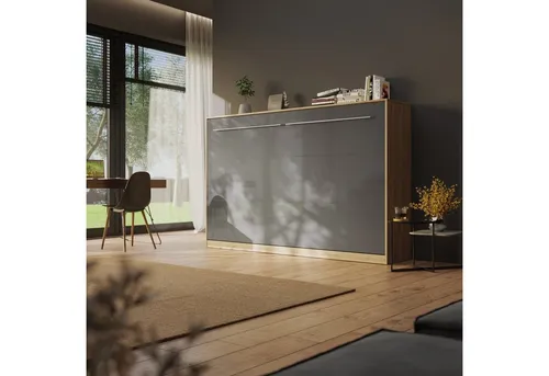 SMARTBett Schrankbett Standard 120x200cm - Schrankbett aus Wildeiche, ideal für jedes Zimmer. Mit Gasdruckfedern für einfaches Öffnen und besten Schlafkomfort – perfekt für Gästezimmer oder kleine Räume.