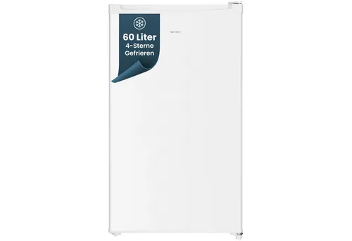 homeX Gefrierschrank FS1016-W - Tiefkühler mit 60 Litern Volumen, 4-Sterne Gefrierleistung und leiser Betrieb (40 dB), ideal für kleine Küchen oder als zusätzlicher Gefrierschrank.
