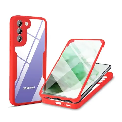 Grad Hülle Kompatibel mit Samsung Galaxy S22+ | Handyhülle mit eingebautem Displayschutz für Galaxy S22+ | Rot 360