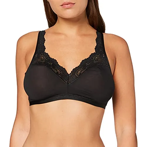 sloggi Damen Romance SI Bralette, Black, 80B - Funktionsunterwäsche mit bügellosem Design und feinen Spitzeneinsätzen für optimalen Feuchtigkeitstransport und Bewegungsfreiheit.